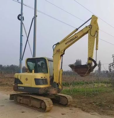 Χρησιμοποιούμενο Hyundai 60 Excavator Digger Mini Hydraulic Crawler Excavator 5850kg