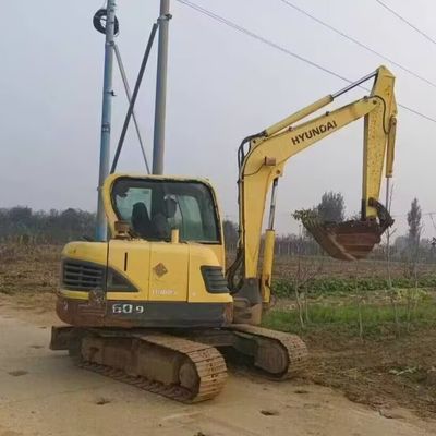 Χρησιμοποιούμενο Hyundai 60 Excavator Digger Mini Hydraulic Crawler Excavator 5850kg